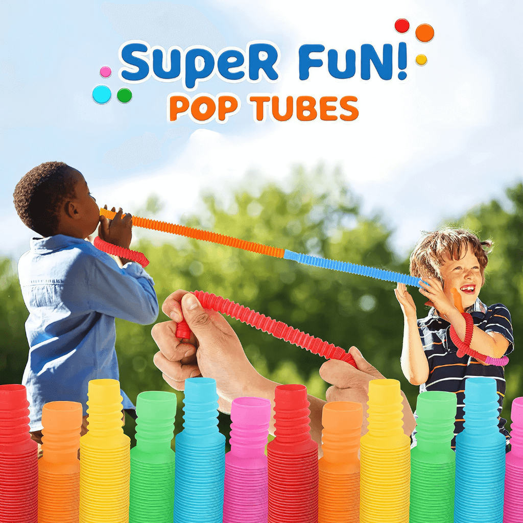 Pop Tubes Instrument Pop Tubes Pack of 6 - The Ultimate Sensory Adventure! - Sensory Stand