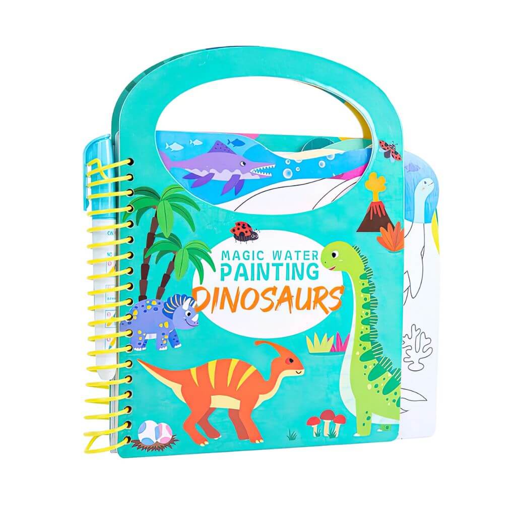 Water painting book dinosaur