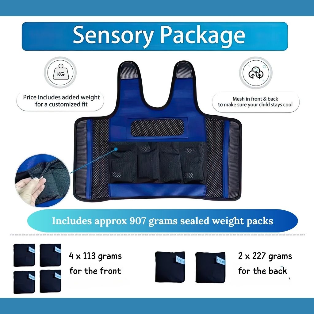 Weighted compression vest kids autism  info graphic