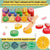 Wood stacking toy for toddlers info graphic