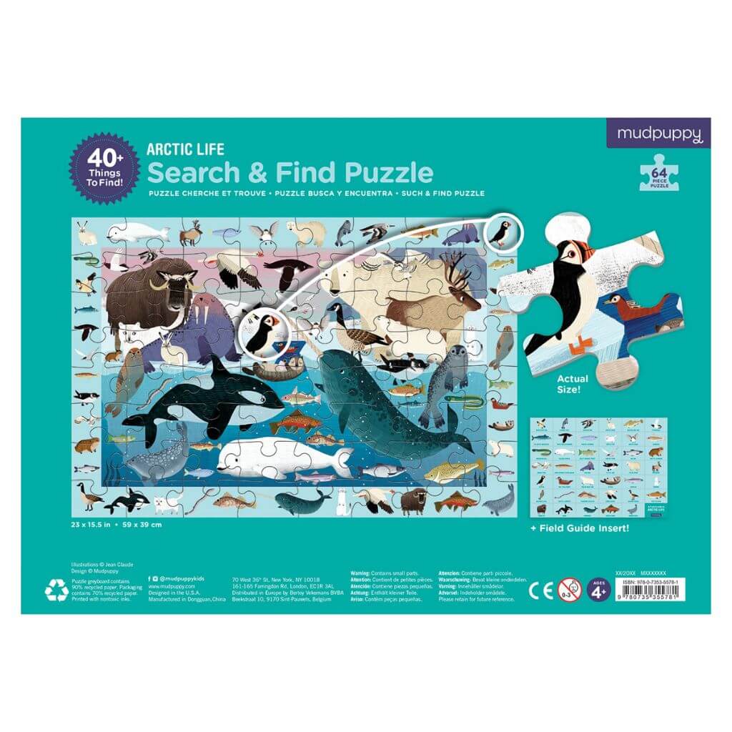 Arctic Life Search Find Puzzle 64 Pieces Mudpuppy