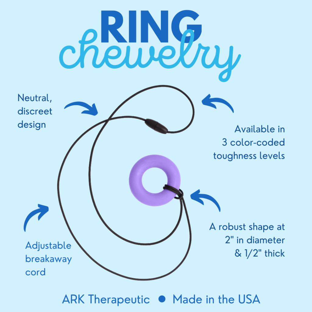 Ark chewable ring necklace info graphic
