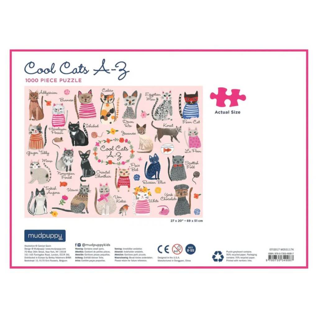 Cool Cats 1000 Pieces Family Puzzle Mudpuppy