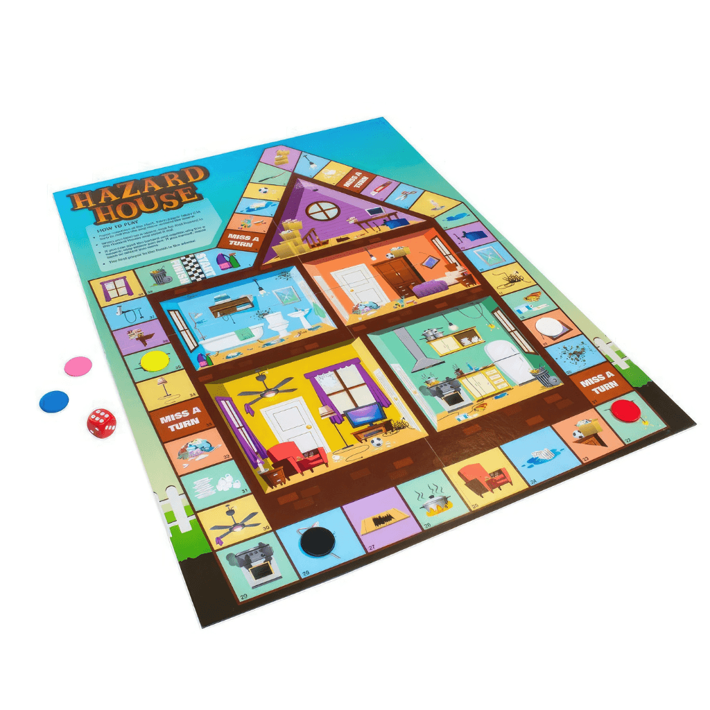 Hazard House home safety board game for kids from wellbeing games set
