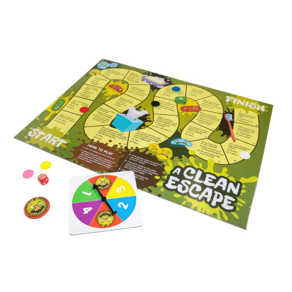 Clean Escape hygiene board game from 6 Health and Wellbeing Games set