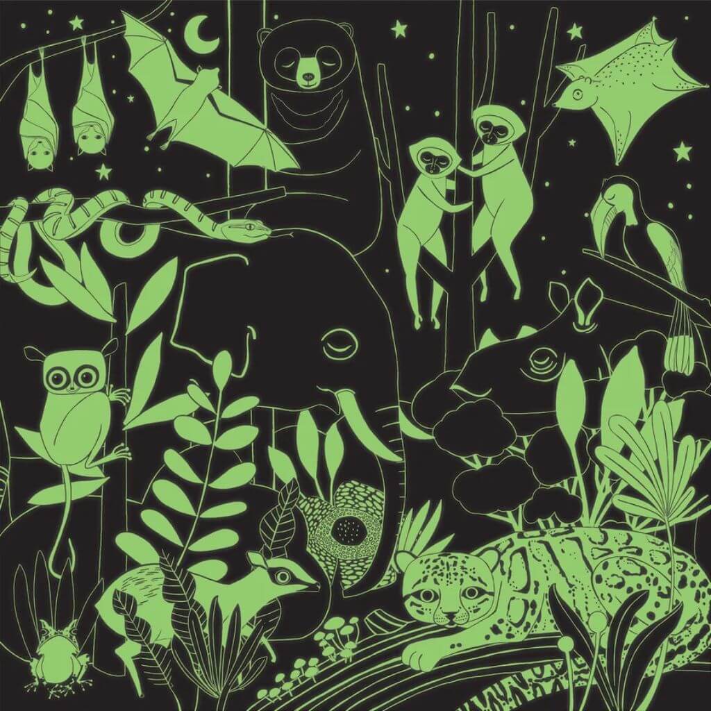 Jungle Illuminated Glow in the Dark Puzzle 500 Pieces Mudpuppy