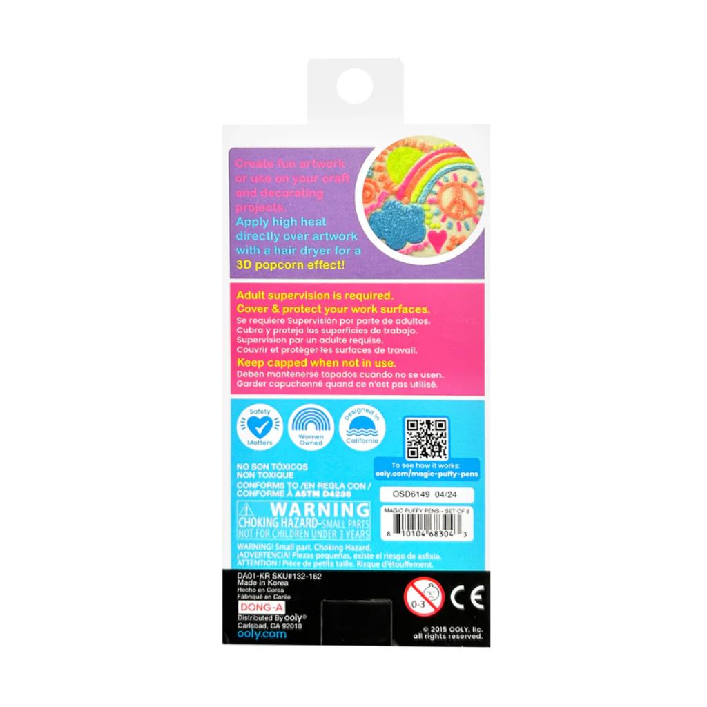 Magic Puffy Pens 6 pack Ooly