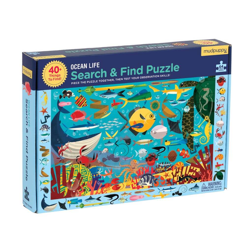 Ocean Life Search Find Puzzle 64 Pieces Mudpuppy