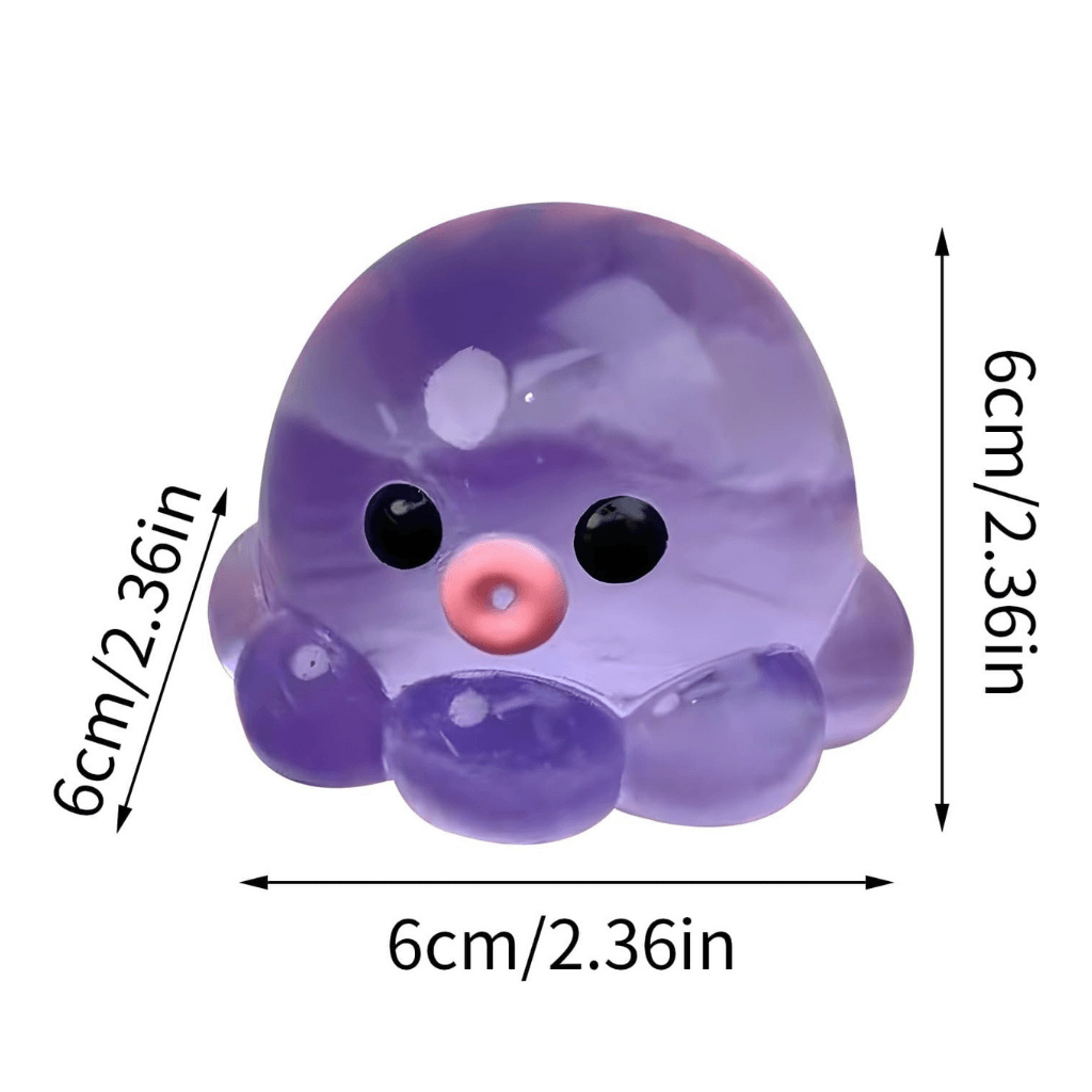 Octopus calm squishy fidget size reference approximately 6cm soft sensory toy