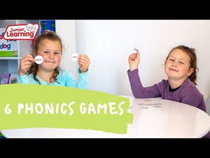 Video of two two Caucasian girls playing 6 Phonics Game by Junior Learning 