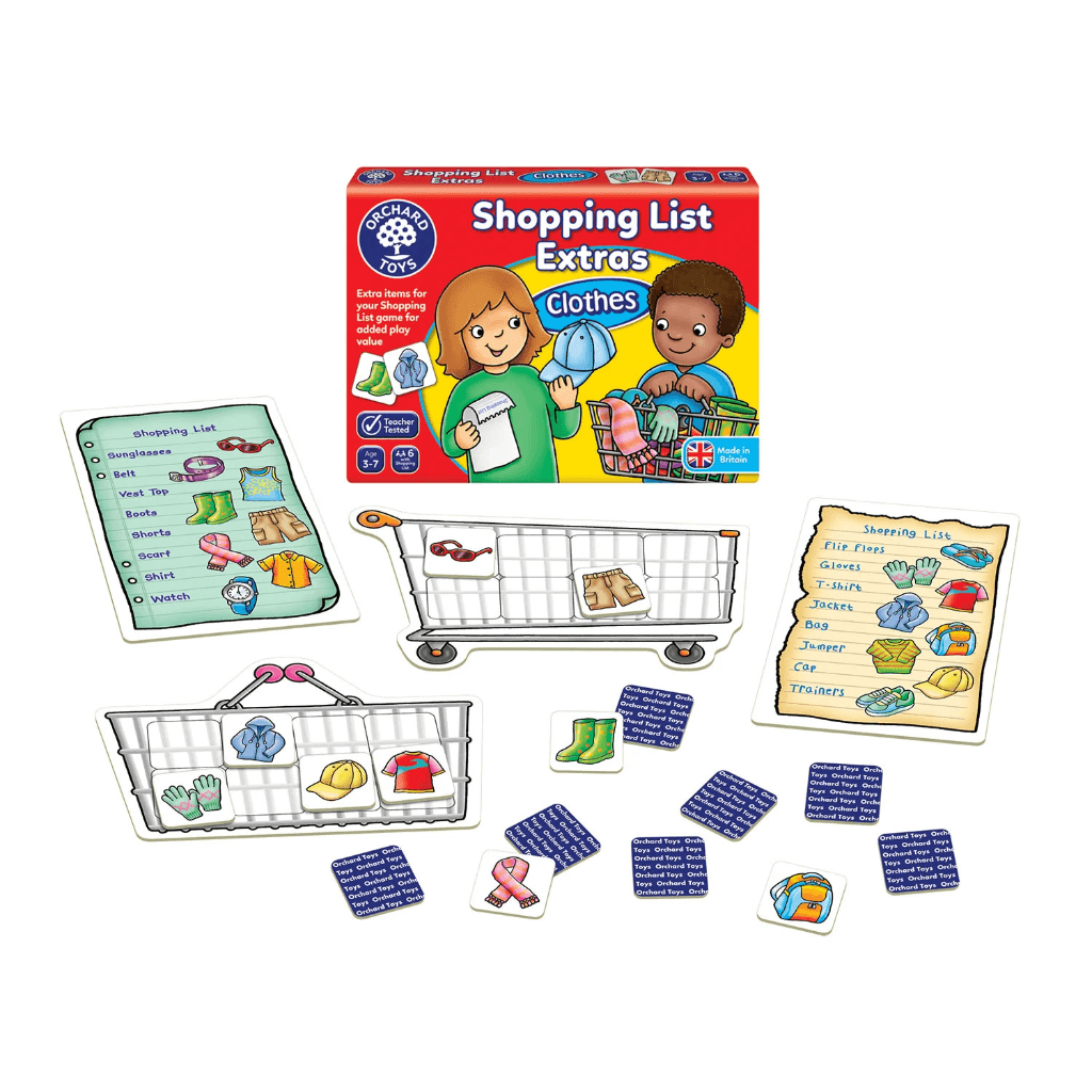 Style and play with Shopping List Game Extras Clothes