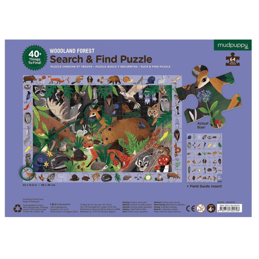 Woodland Forest Search Find Puzzle Box Mudpuppy