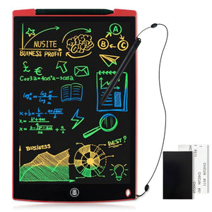 12 inch writing tablet for kids red multicolor writing and drawing