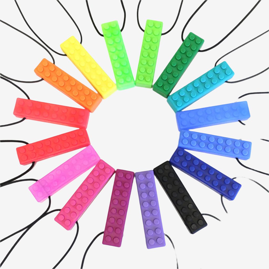 Ark's brick stick textured chewelry in 3 toughness levels and multiple colors