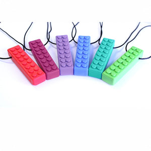 Ark's brick stick textured chewable necklaces in 6 colors and 3 toughness levels