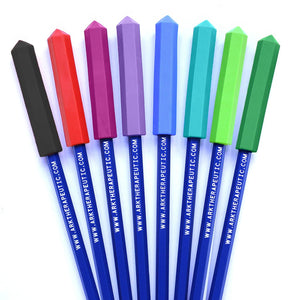 Ark's krypto bite chewable pen toppers and pens in 8 colors and 3 toughness levels