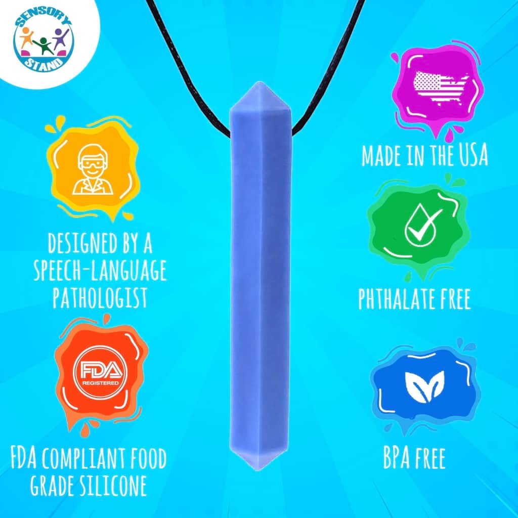 Ark therapeutic krypto bite sensory chew necklace GEM100XXTRoyalAW royal blue toughest