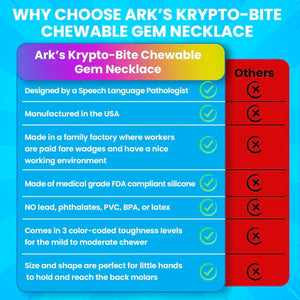 Ark therapeutic krypto bite sensory chew necklace comparison