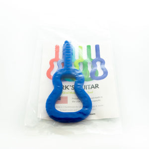 Ark's guitar autism sensory toy Australia in dark blue in its package GUIT100DarkBlueAW