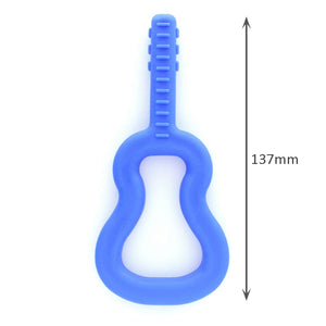 Ark's guitar sensory chew toy Australia in royal blue toughest level with product dimensions GUIT100XXTRoyalAW