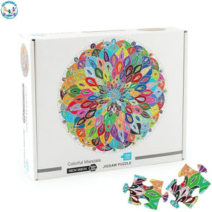 Round gradient 1000 piece puzzle in its box