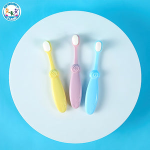 Bpa free toothbrush for kids blue pink yellow