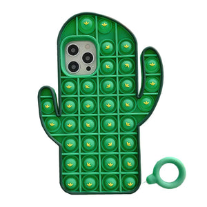 Bubble wrap phone cases cactus green