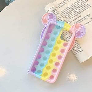 Bubble wrap phone case iPhone rainbow mouse