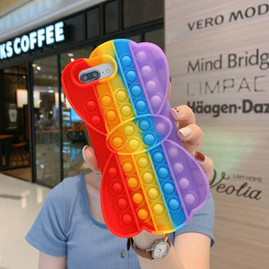 Bubble wrap phone case iPhone rainbow butterfly