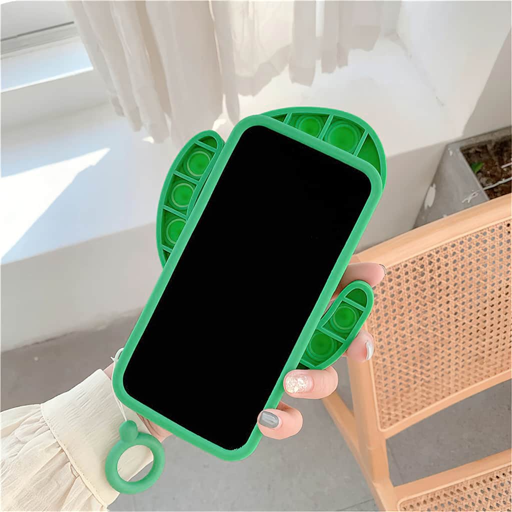 iPhone case pop it for iPhone cactus green