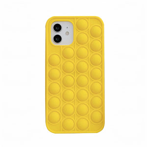 Yellow fidget phone case pop it on white background