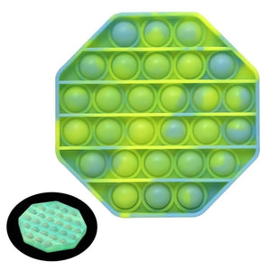 Glow in the dark popit octagon green and blue