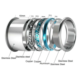 Interchangeable stainless steel women's turquoise fidgeting ring components