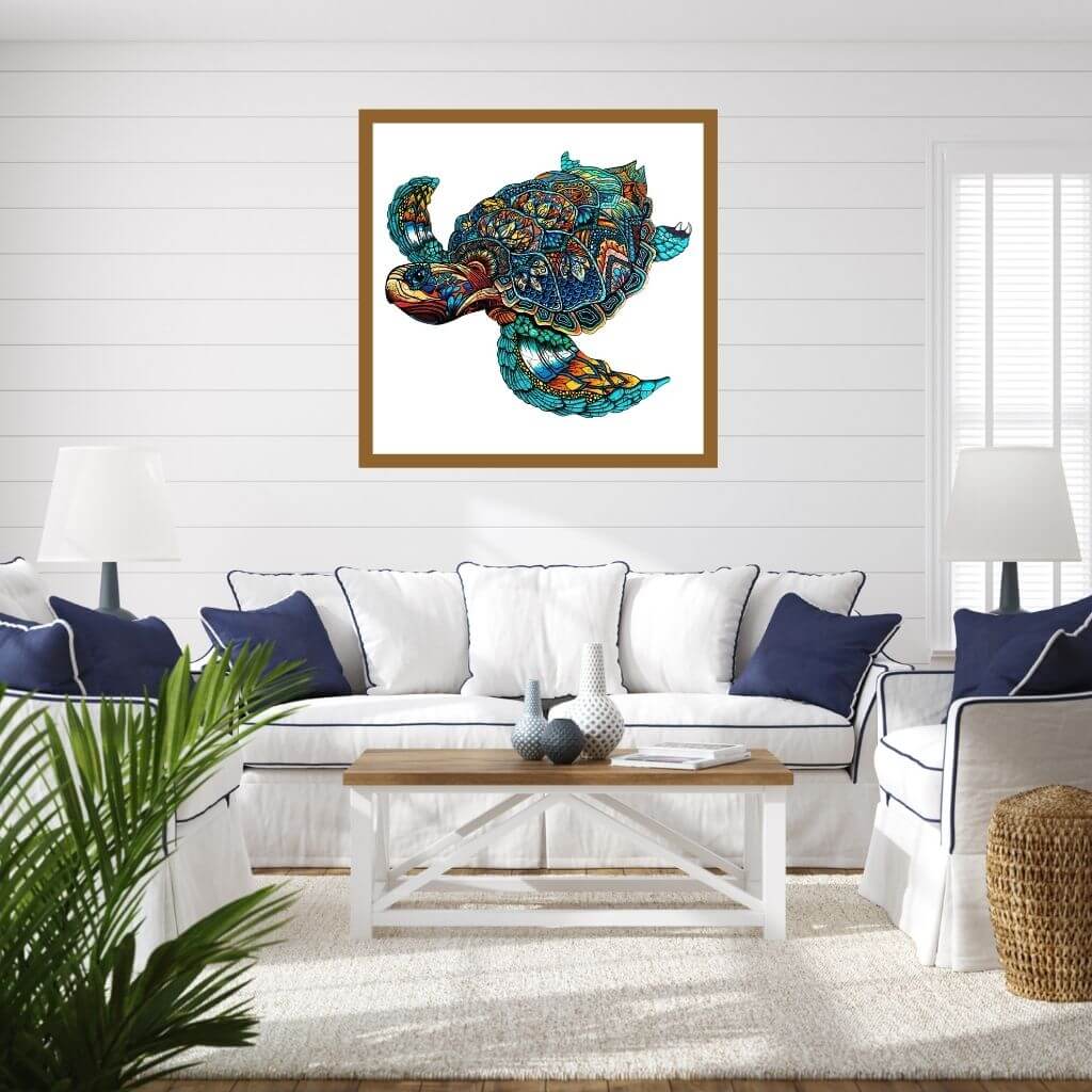 Jigsaw puzzle Australia turtle mounted on a living room wall
