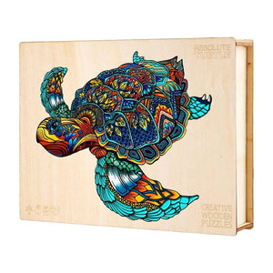 Jigsaw puzzle Australia turtle packed in an wooden box