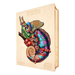 Jigsaw puzzles Australia chameleon packed in an wooden box