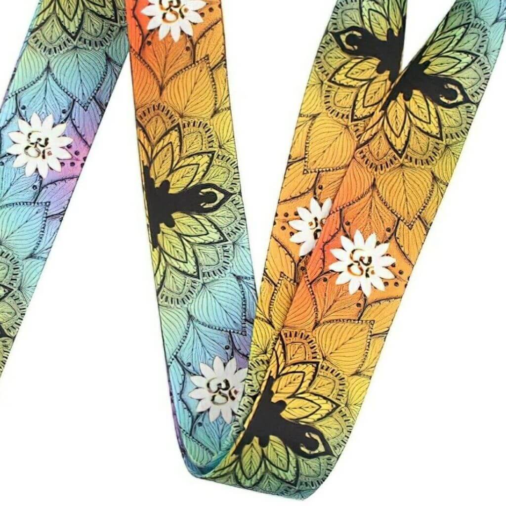 Lanyard for teacher mandala lotus flower om close up