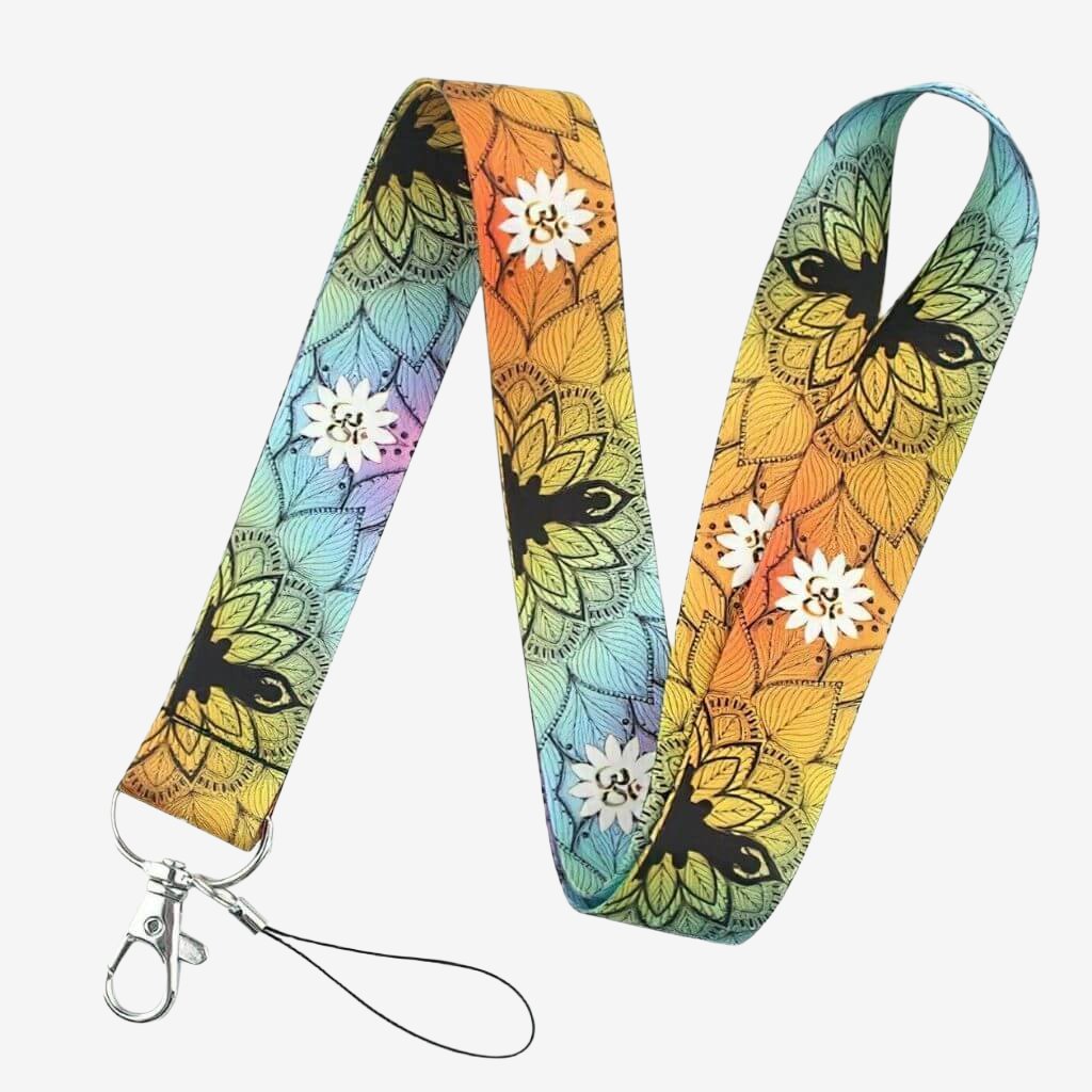 Lanyard for teacher mandala lotus flower om