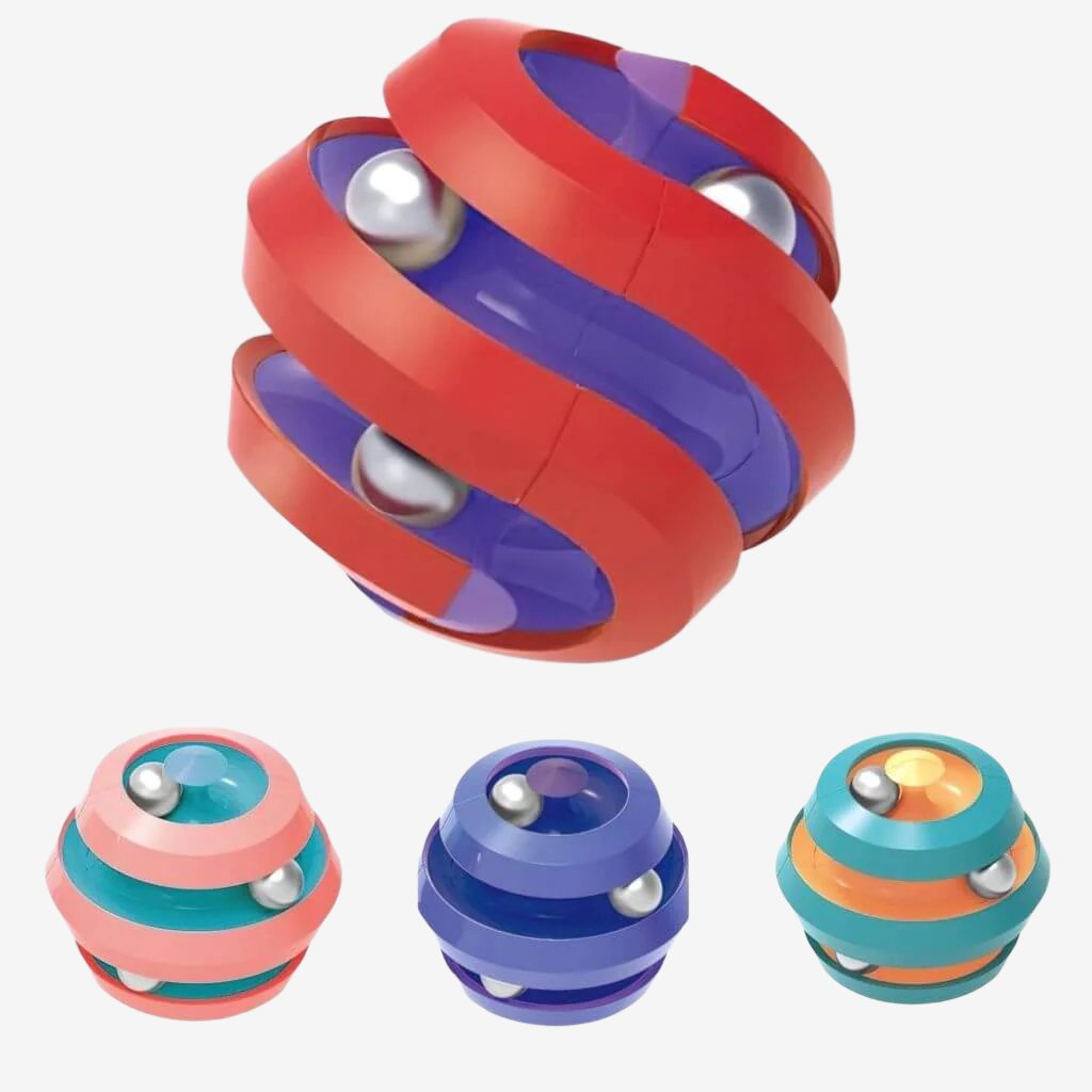 Orbital ball fidget toys red blue pink teal