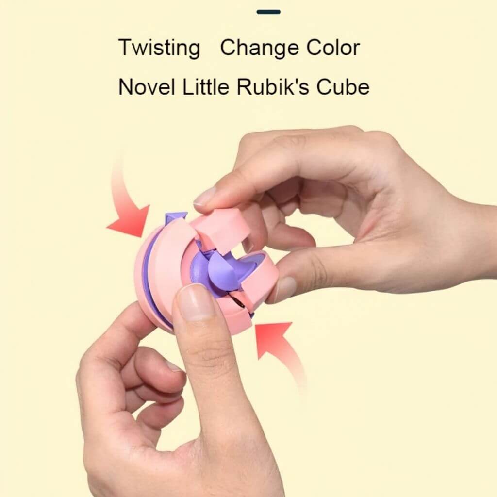 Orbital ball stress toy pink in action
