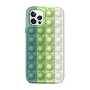 Pop bubble wrap phone case for iPhone in green and white
