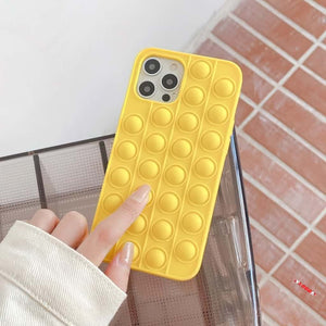 Pop it fidget toy phone case iPhone yellow