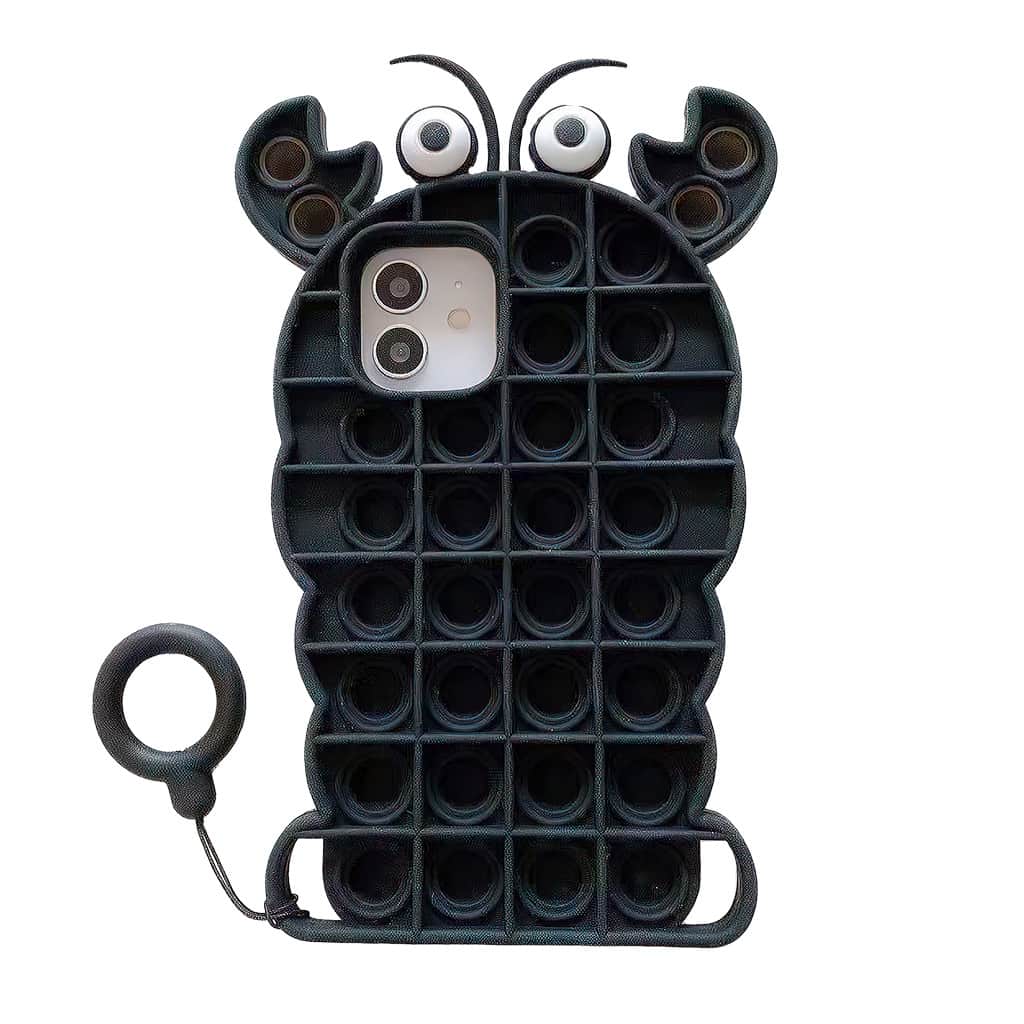 Pop it phone case iPhone crab black
