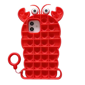 Pop it phone case iPhone crab red