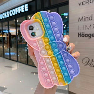 Pop it phone case iPhone rainbow butterfly