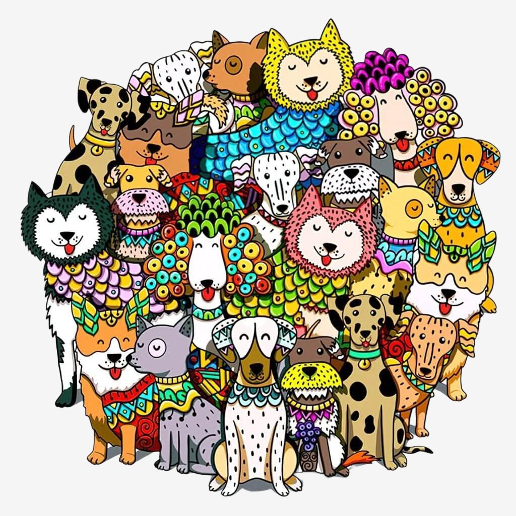 Puzzle Australia round dogs