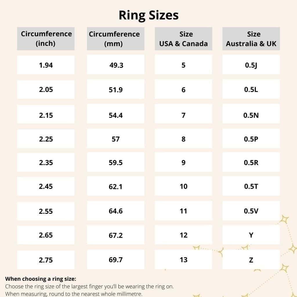 Stainless steel multi colored stones silver women spinner ring Australia size chart