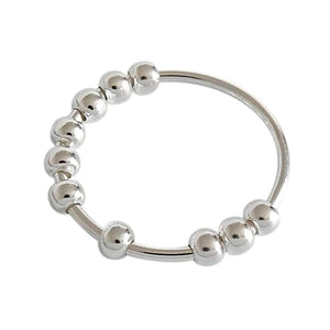 Sterling silver bead ring fidget