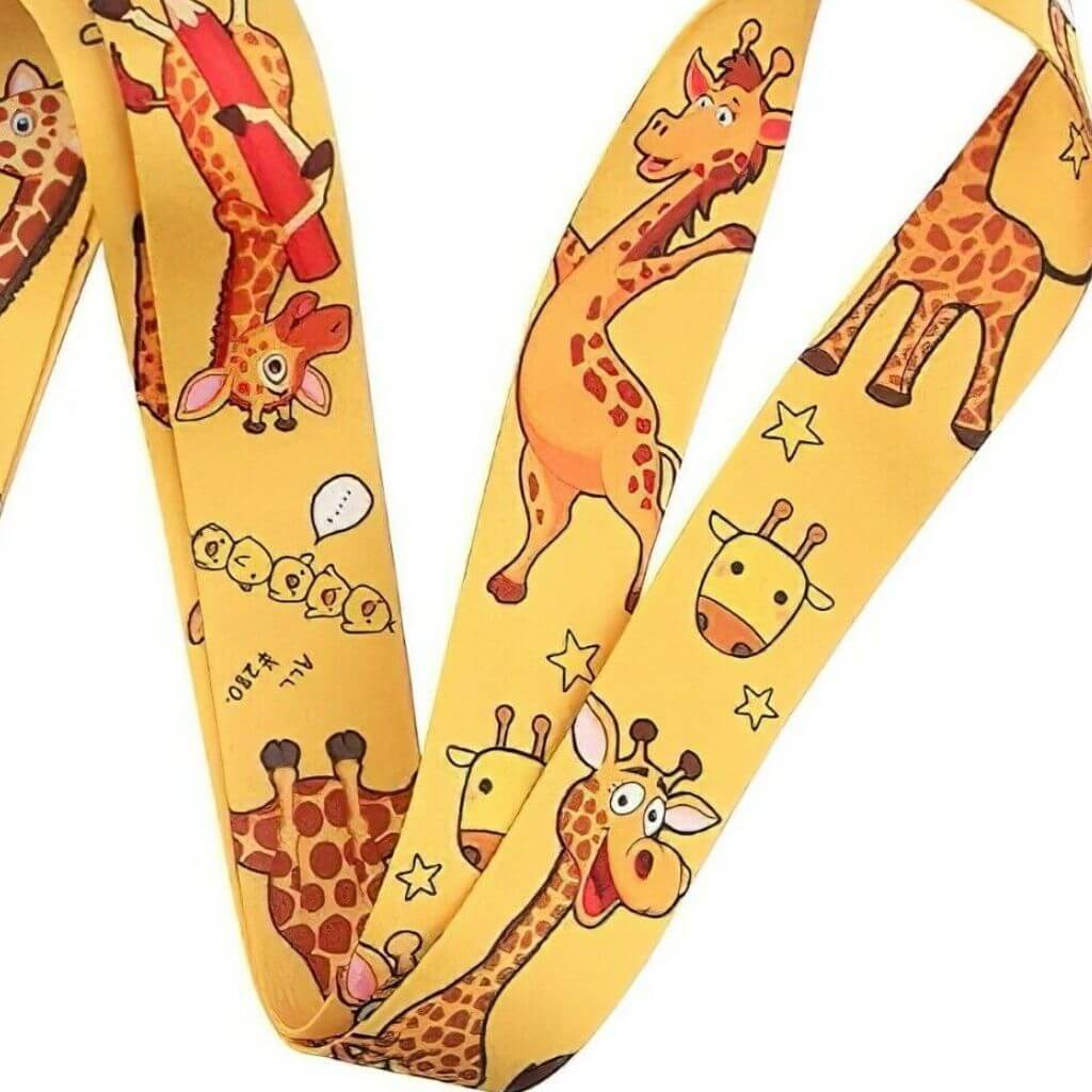 Teacher lanyard giraffe close up