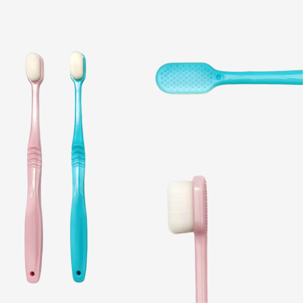Adults extra soft manual toothbrush pink and blue